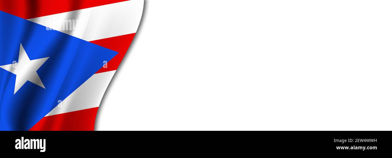 Puerto Rico flag on white background. White background with place for ...