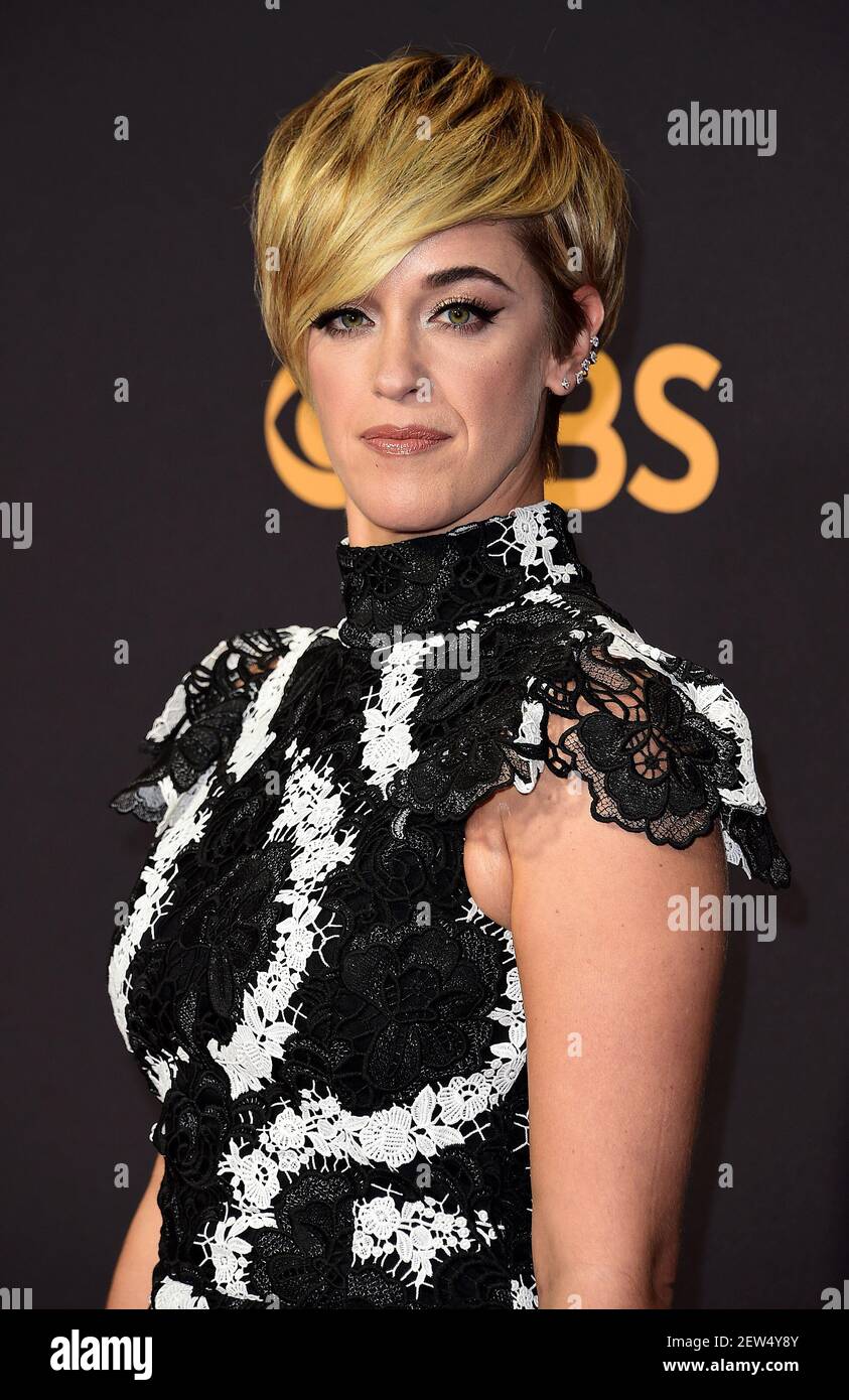 LOS ANGELES, CA SEPTEMBER 17 Lauren Morelli arrives at the 69th Emmy Awards at the Microsoft
