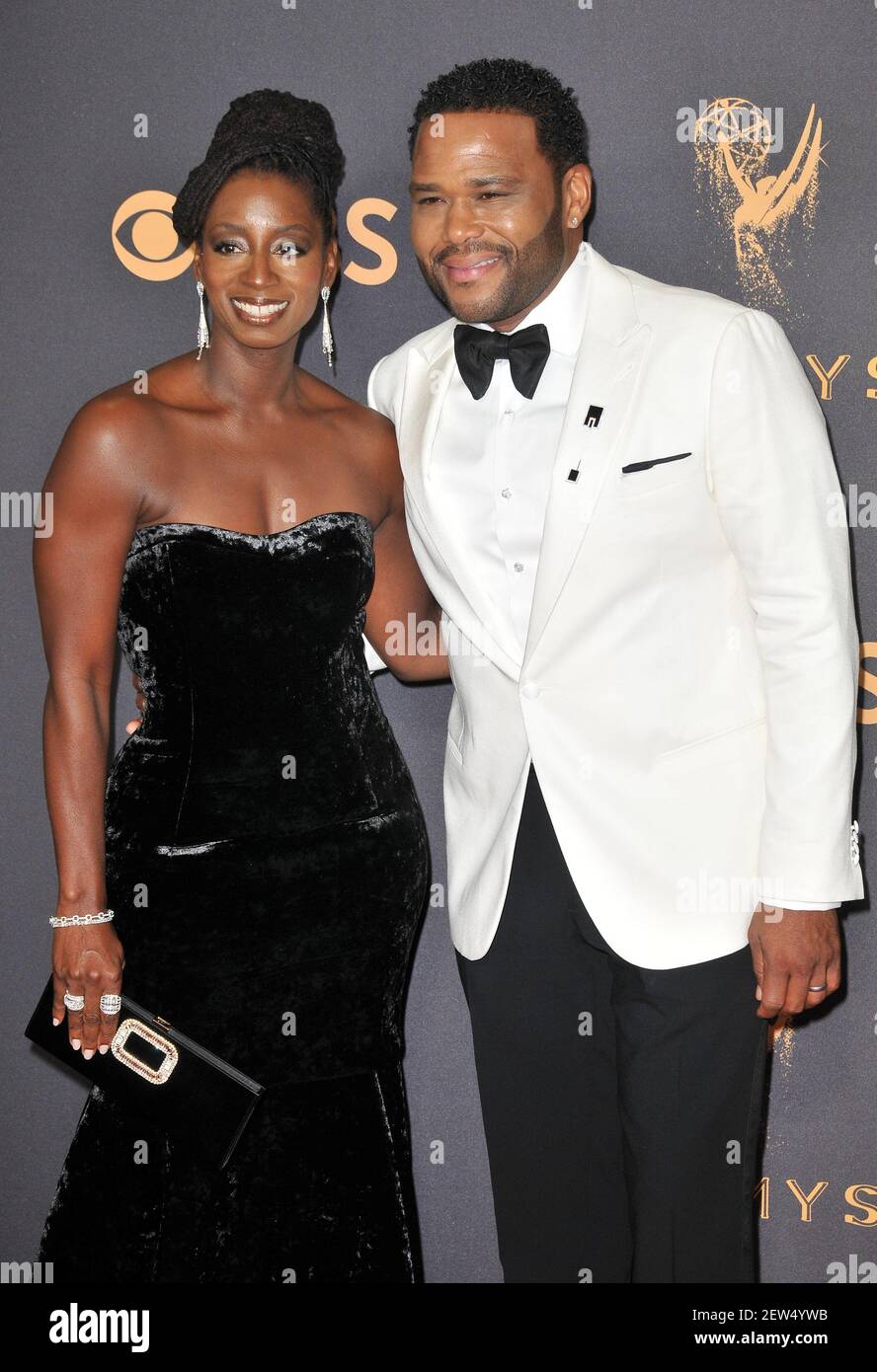 Alvina Stewart and actor Anthony Anderson (R) at the 69th Annual Emmy