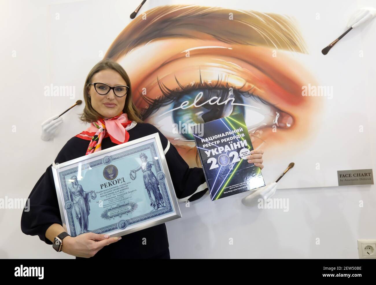 KYIV, UKRAINE - MARCH 2, 2021 - Sculptor and makeup artist Anastasiia ...