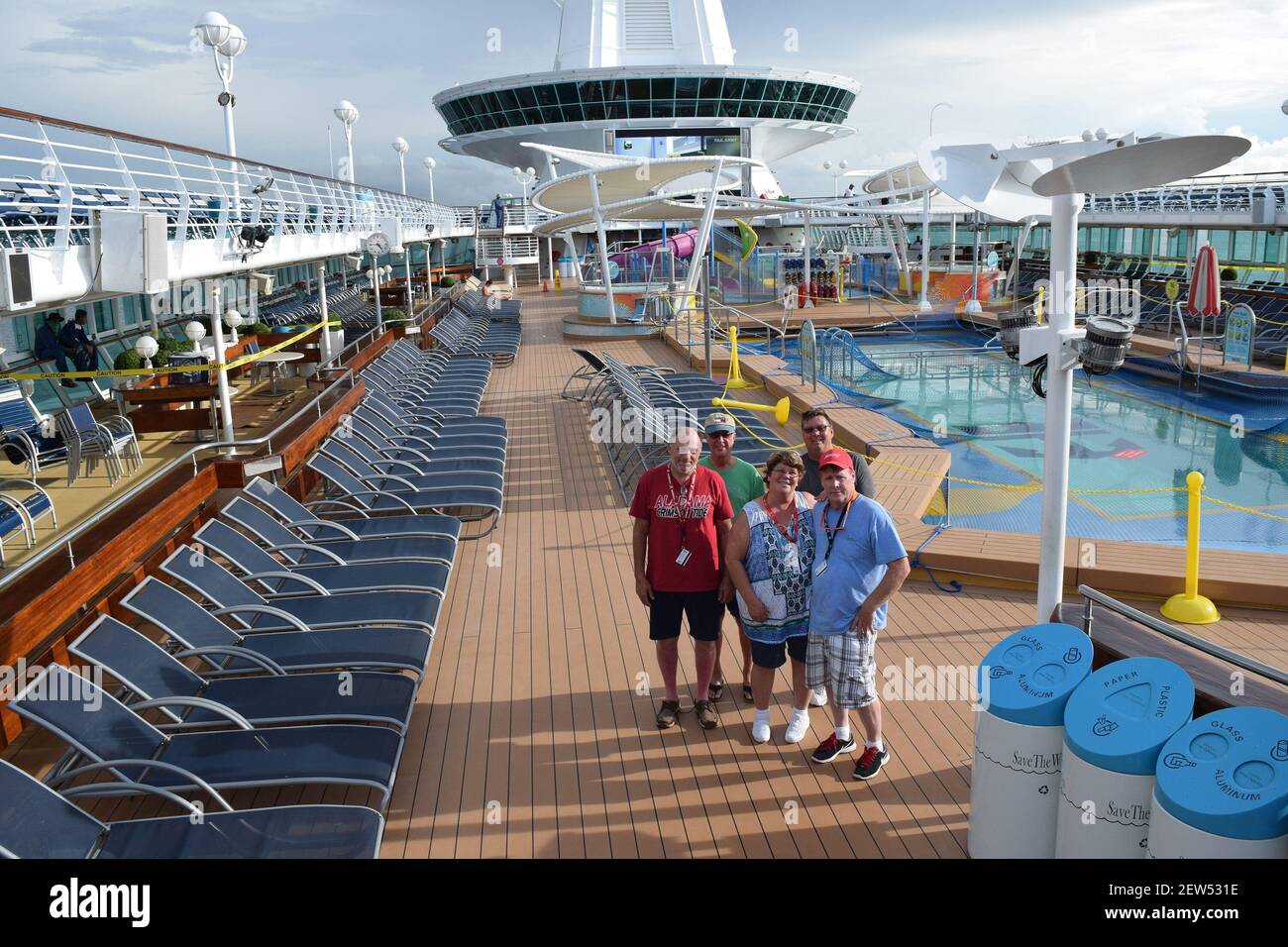 Passengers who boarded in Cape Canaveral for a five-day tour ended up  getting a 16-day emergency trip around the Caribbean - virtually by  themselves. From right to left: Robert Mahoney, David Taylor,