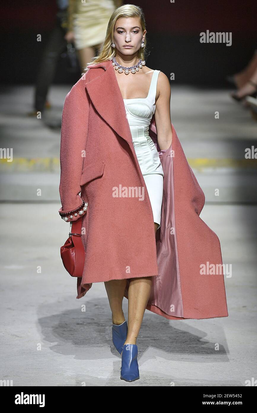 Model Hailey Baldwin walks on the runway during the Topshop Fashion Show  during London Fashion Week Spring Summer 2018 held in London, England on  September 17, 2017. (Photo by Jonas Gustavsson/Sipa USA