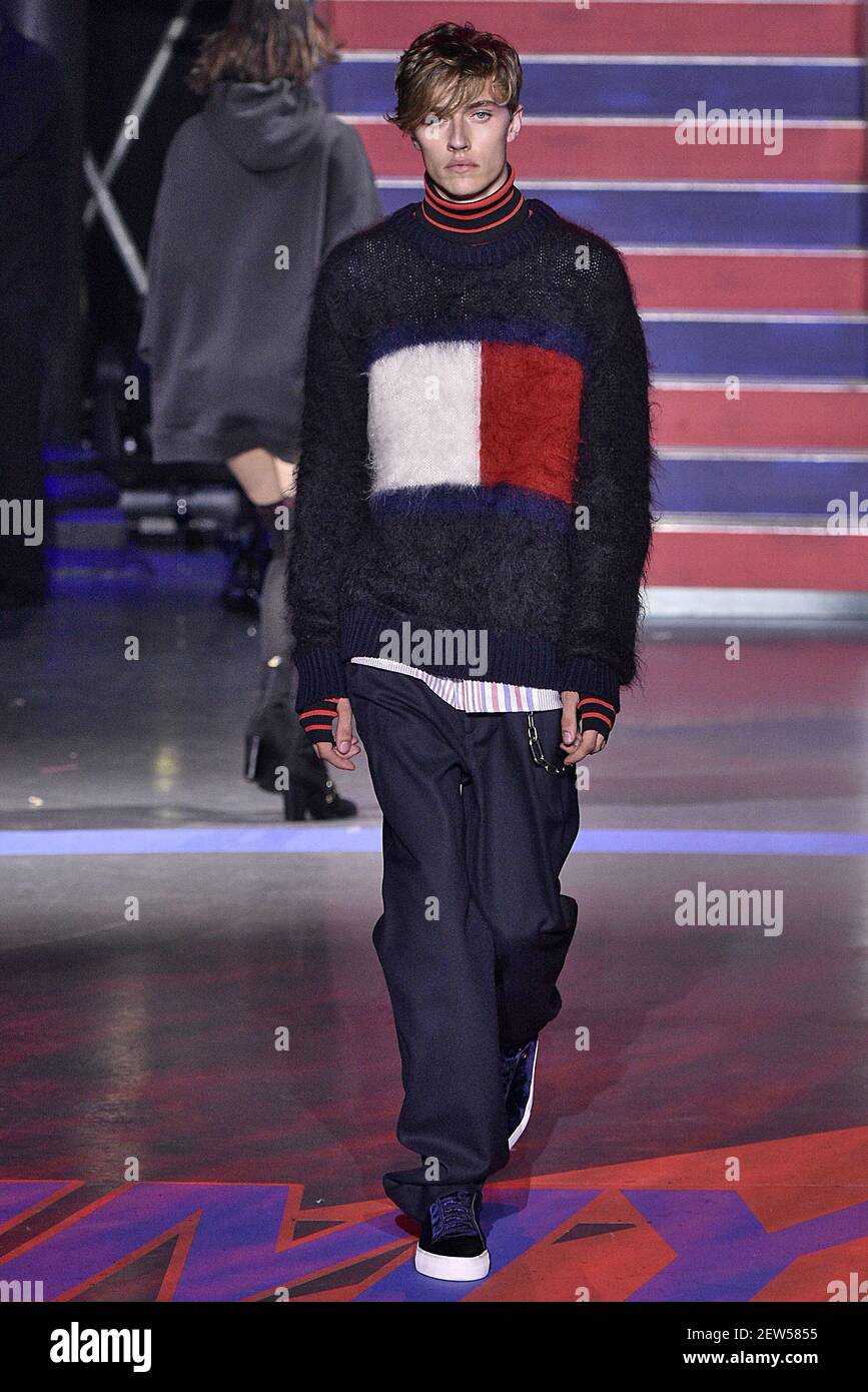 Model Lucky Blue Smith walks on the runway during the Tommy Hilfiger Fall  2017 Ready-To-Wear Fashion Show during London Fashion Week held in London,  England on September 19, 2017. (Photo by Jonas