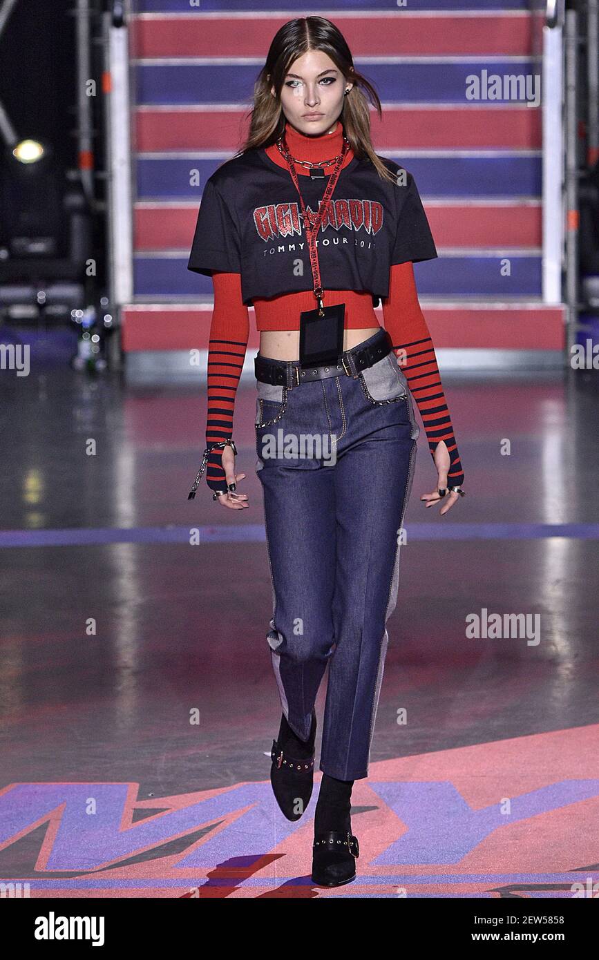 Model Grace Elizabeth walks on the runway during the Tommy Hilfiger Fall  2017 Ready-To-Wear Fashion Show during London Fashion Week held in London,  England on September 19, 2017. (Photo by Jonas Gustavsson/Sipa
