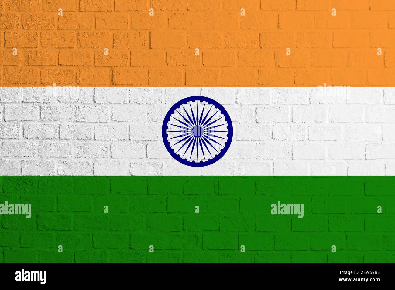 Flag of India Brick wall texture of the flag of India Stock Photo - Alamy