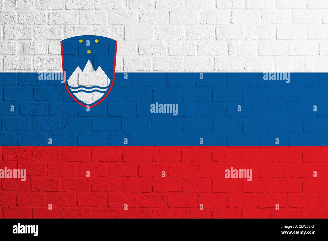 Flag of Slovenia. Brick wall texture of the flag of Slovenia Stock ...