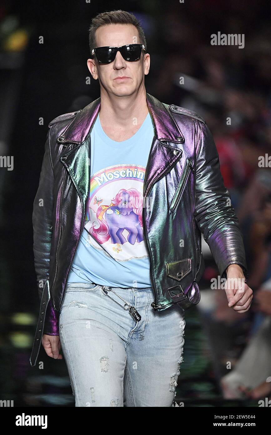 Designer Jeremy Scott on the runway during the Moschino Fashion Show during  Milan Fashion Week Spring Summer 2018 held in Milan, Italy on September 21,  2017. (Photo by Jonas Gustavsson/Sipa USA Stock