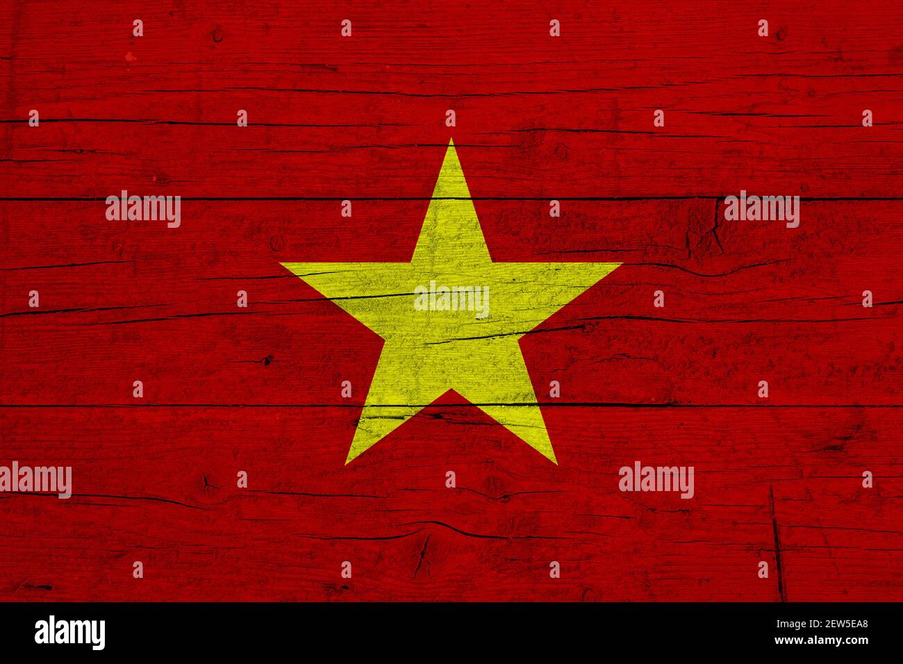 Flag of Vietnam. Wooden texture of the flag of Vietnam Stock Photo - Alamy