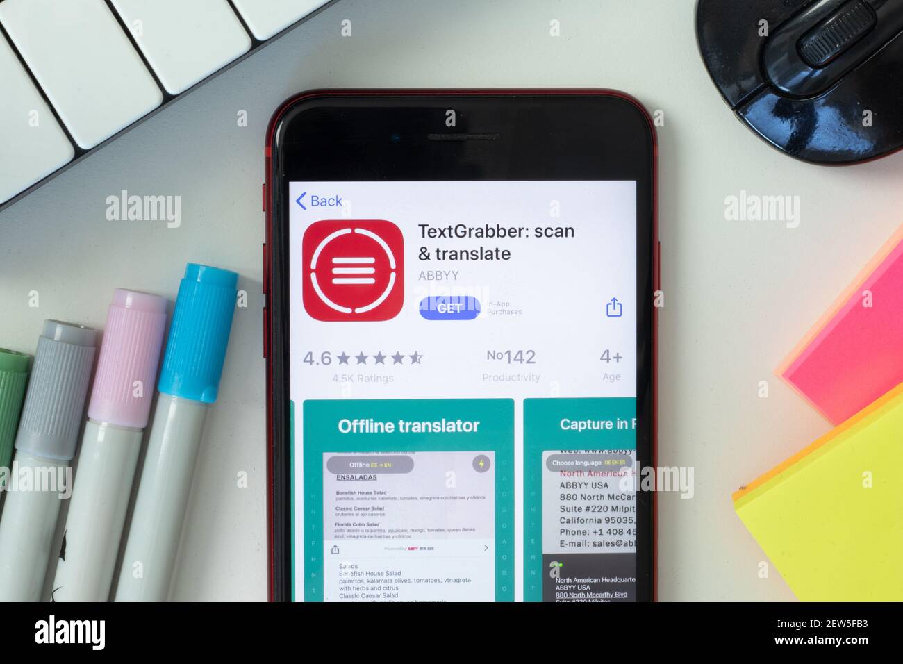 New York, USA - 2 March 2021: TextGrabber mobile app icon on phone ...