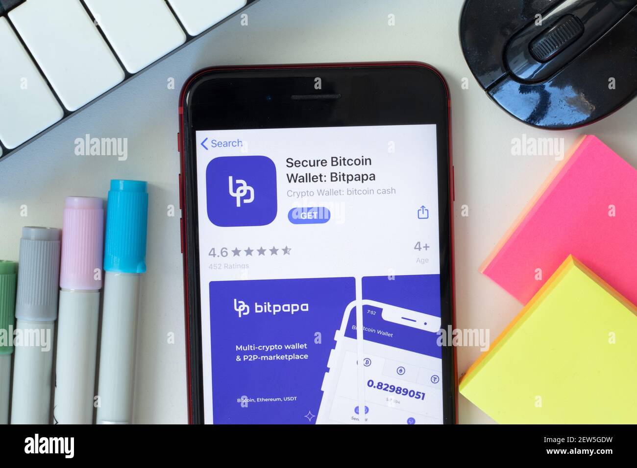 Bitcoin Wallet app icon on Apple iPhone screen. Bitcoin Wallet is a  cryptocurrency trading app Stock Photo - Alamy