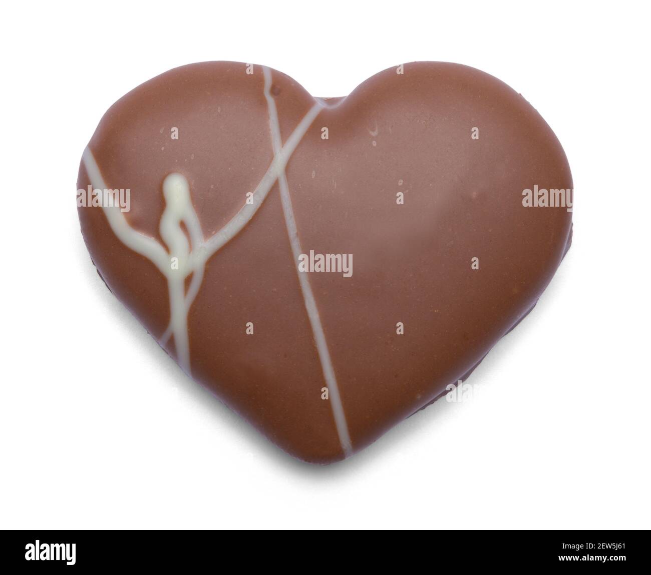 Chocolate Dipped Shortbread Heart Cookie Cut Out. Stock Photo