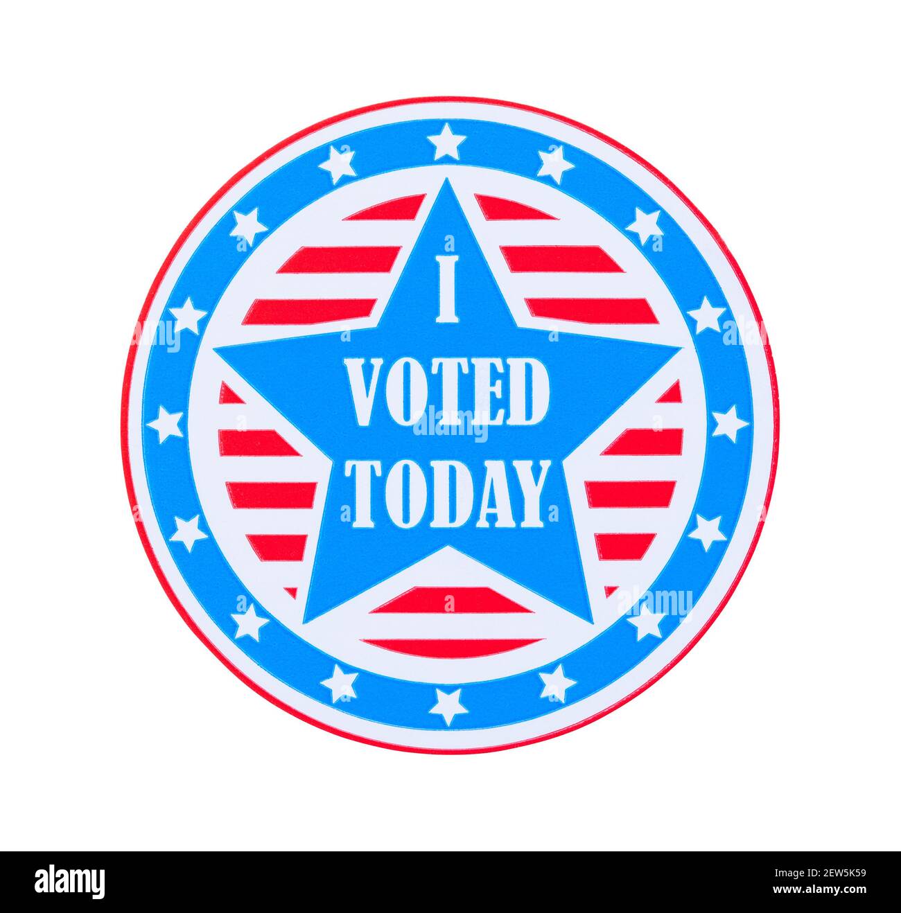 I Voted Today Round Sticker Cut Out. Stock Photo