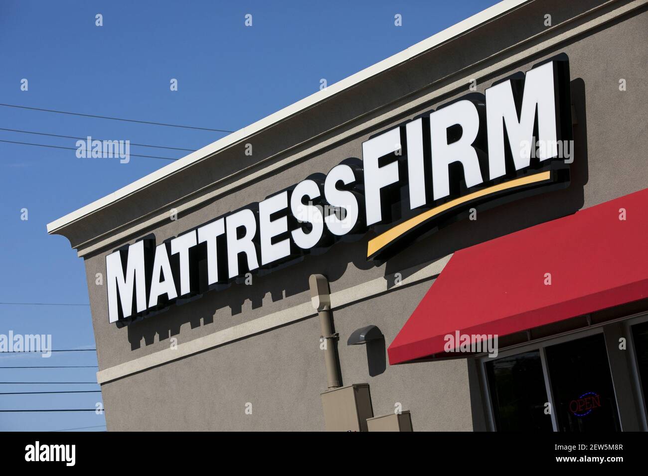 A logo sign outside of a Mattress Firm retail store in Altoona, Pennsylvania on September 23