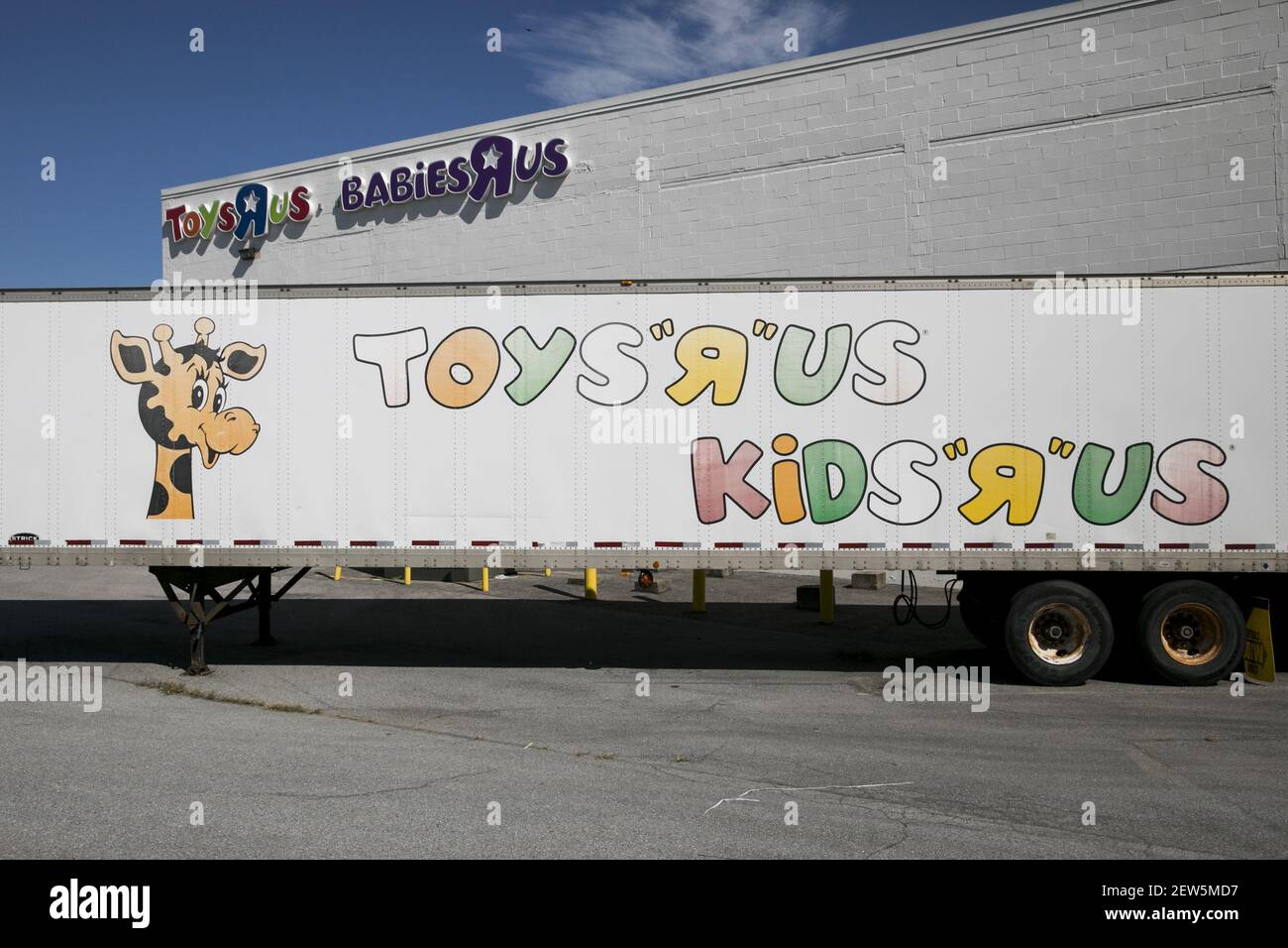 A logo sign outside of a Toys "R" Us and Babies "R" Us retail store in Hagerstown, Maryland on