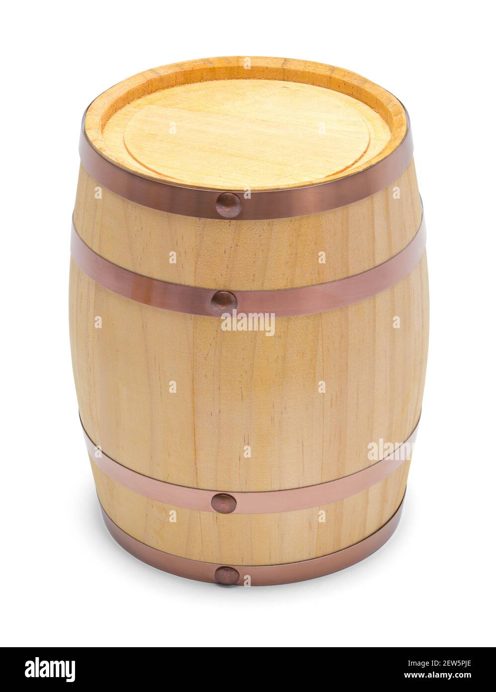 New Small Wine Barrel Upright Cut Out Stock Photo