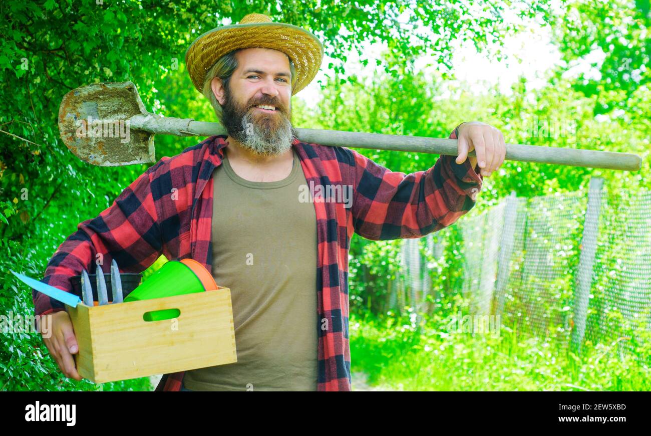 Happy gardener man hi-res stock photography and images - Alamy