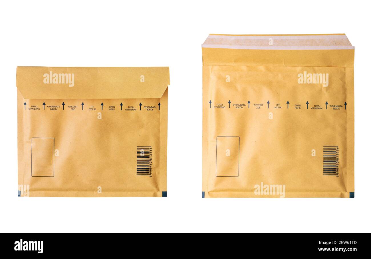 Yellow Blank Envelope Isolated on white background Stock Photo Alamy