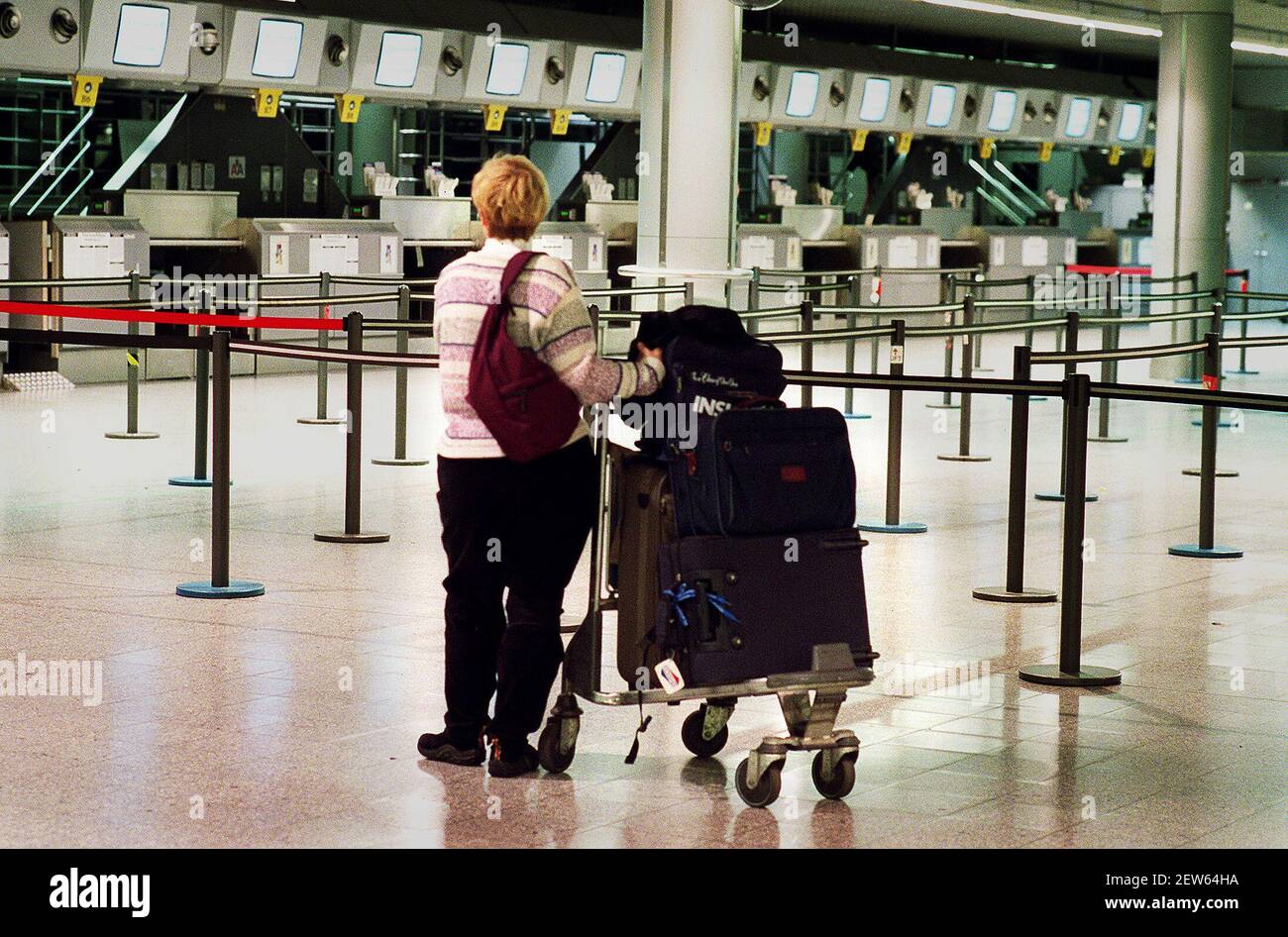 THE AMERICAN AIRLINES CHECK IN DESKS AT HEATHROW THE DAY AFTER THE US