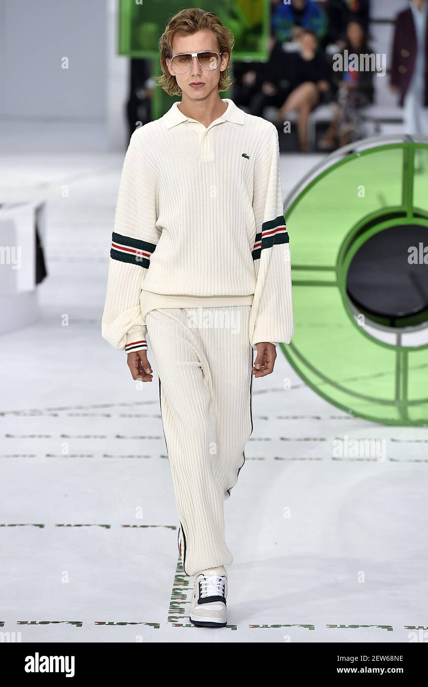 Model Paul Hameline walks on the runway during the Lacoste Fashion Show  during Paris Fashion Week Spring Summer 2018 held in Paris, France on  September 27, 2017. (Photo by Jonas Gustavsson/Sipa USA