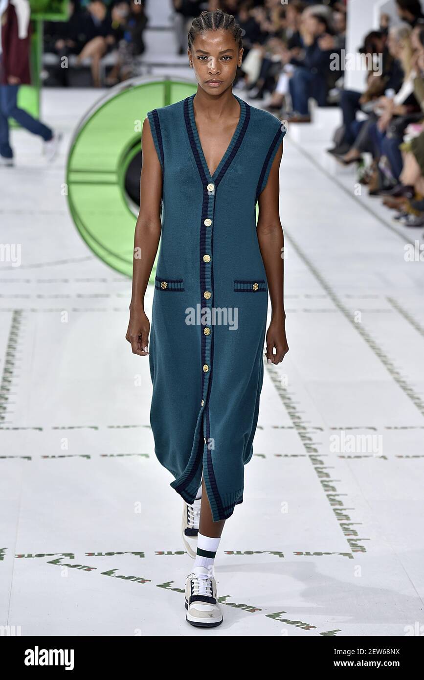 Model Karly Loyce walks on the runway during the Lacoste Fashion Show  during Paris Fashion Week Spring Summer 2018 held in Paris, France on  September 27, 2017. (Photo by Jonas Gustavsson/Sipa USA