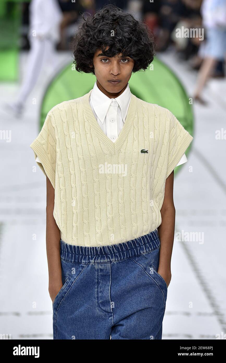 Model Radhika Nair walks on the runway during the Lacoste Fashion Show  during Paris Fashion Week Spring Summer 2018 held in Paris, France on  September 27, 2017. (Photo by Jonas Gustavsson/Sipa USA