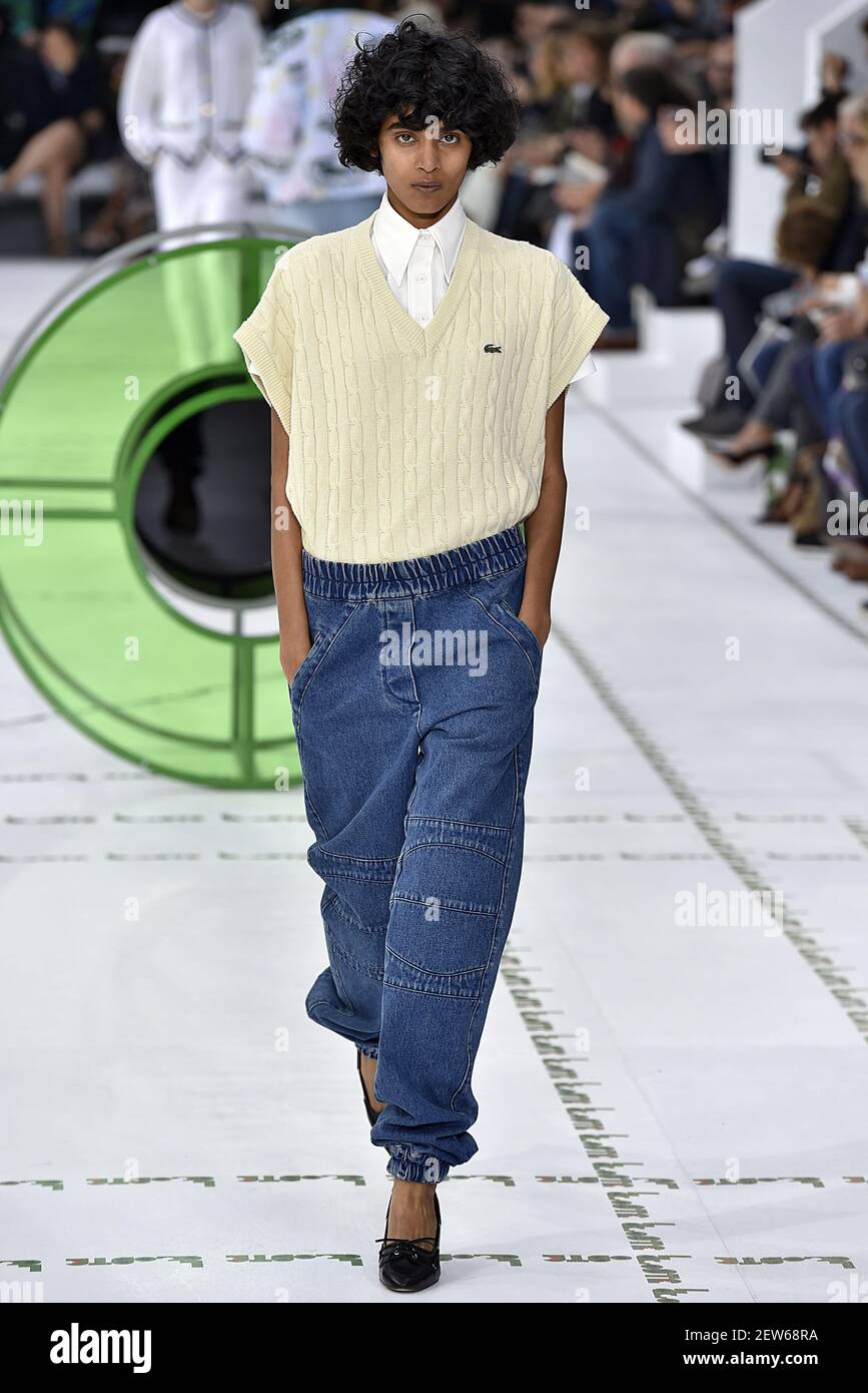 Radhika Nair walks on the runway during the Lacoste Fashion during Paris Fashion Week Spring Summer 2018 held France on September 27, 2017. (Photo by Jonas Gustavsson/Sipa USA