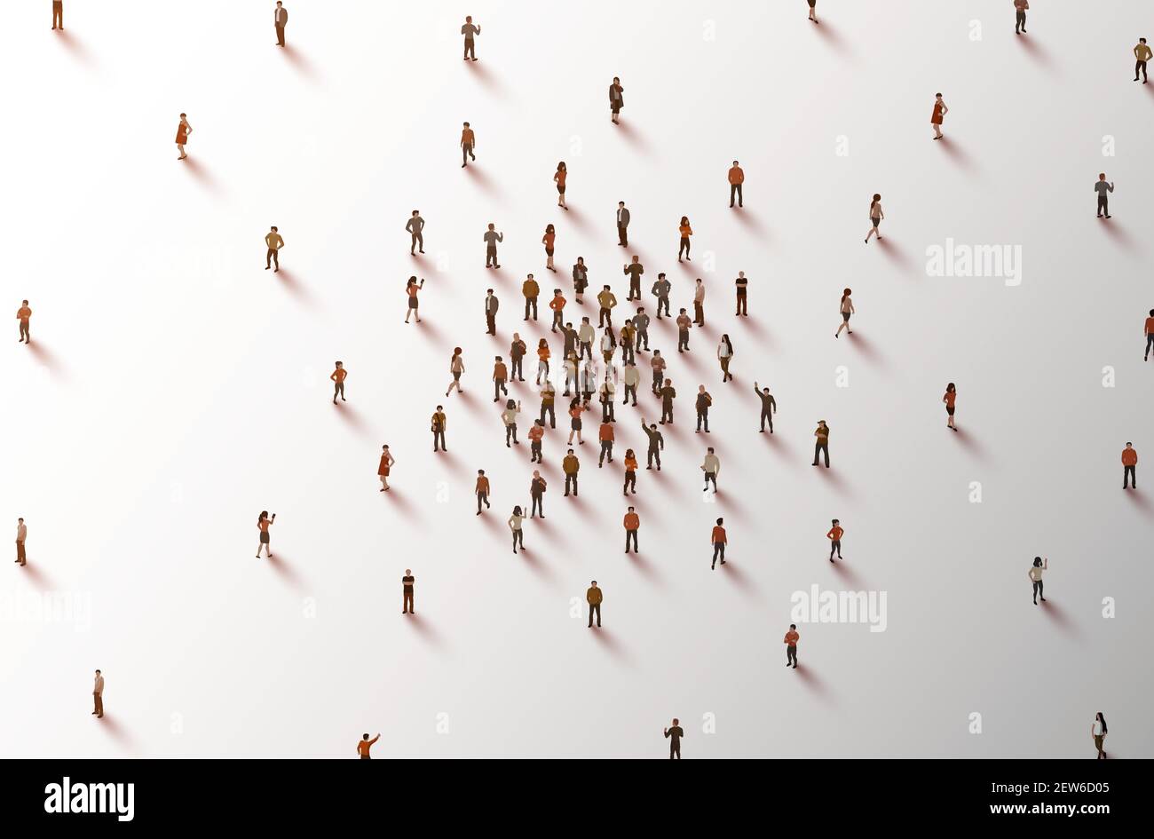 Large group of people on white background. People crowd concept. Vector ...