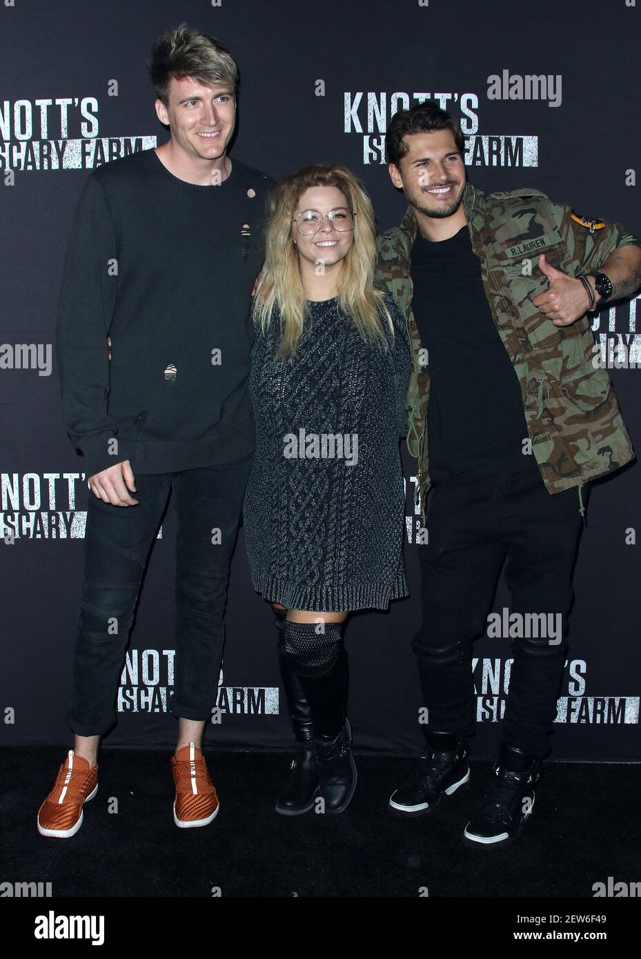 Gleb Savchenko and Sasha Pieterse at the Knott's Scary Farm And