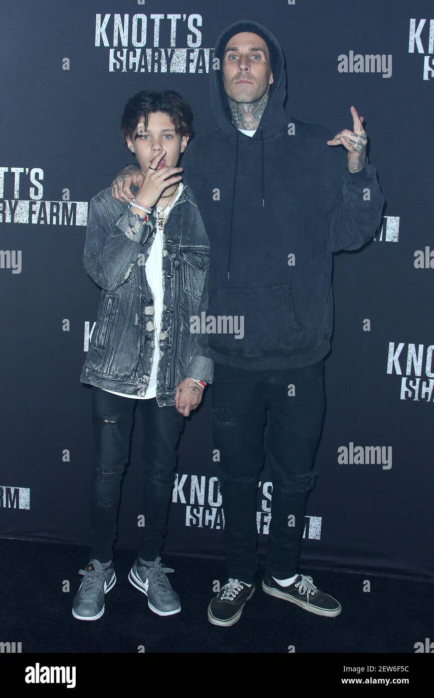 Landon Asher Barker, Travis Barker of Blink 182 at the Knott's Scary