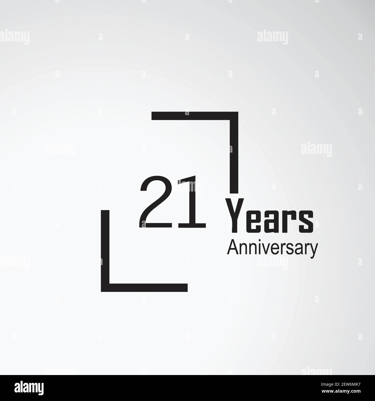 21 Year Anniversary Vector Template Design Illustration box Stock Vector