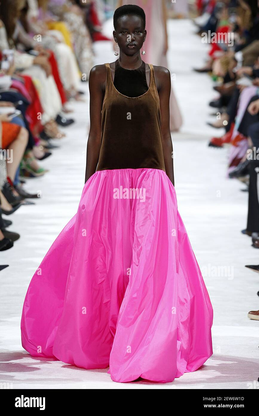 Model Adut Akech walks on the runway during the Valentino Fashion Show ...