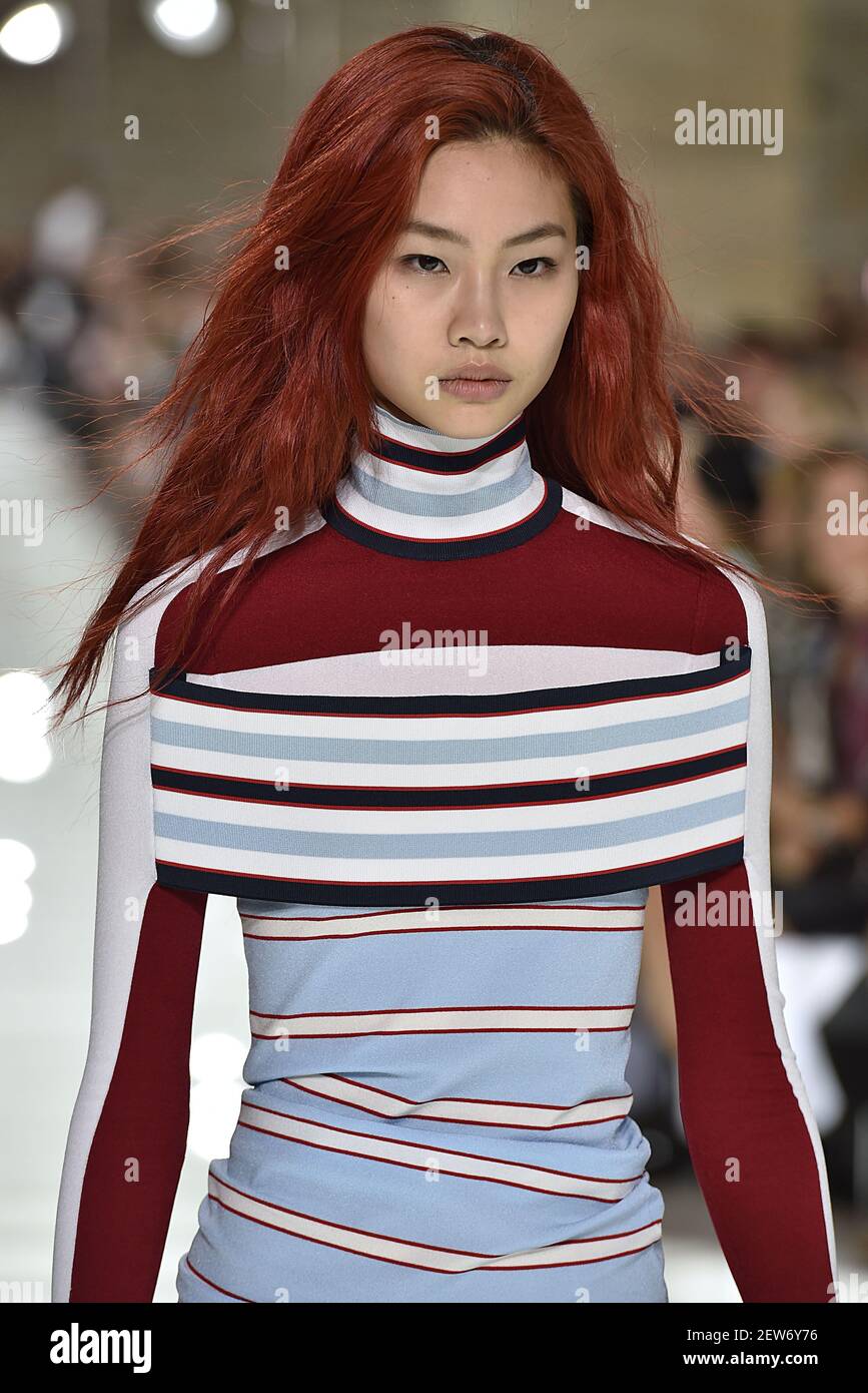 Model Hoyeon Jung walks on the runway during the Louis Vuitton Fashion Show  during Paris Fashion