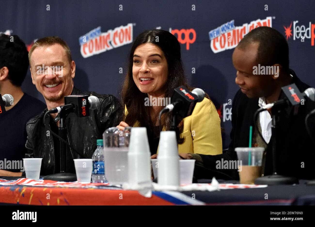 NEW YORK - OCTOBER 8: L-R: Actors Ben Daniels, Zuleikha Robinson and