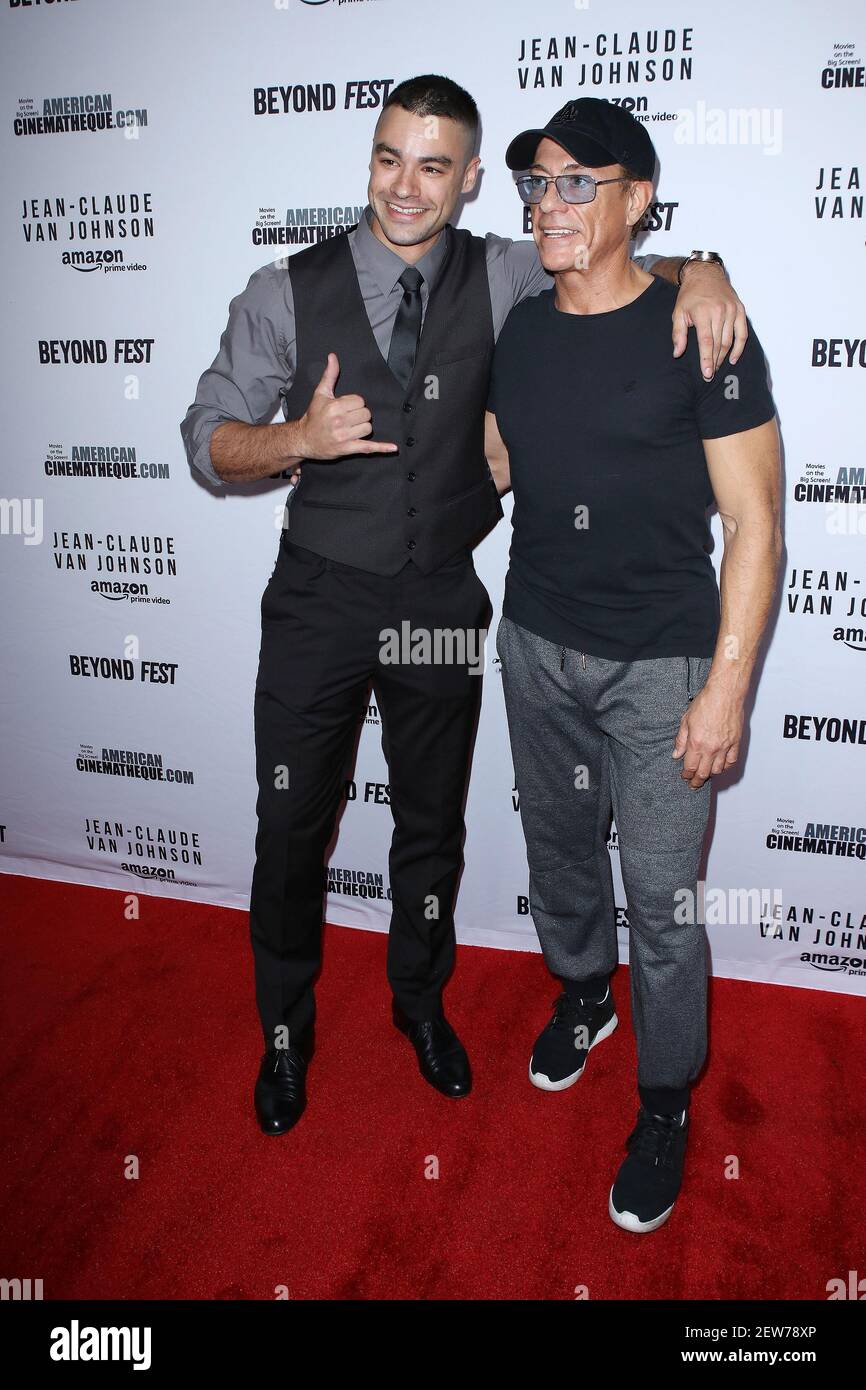 Kristopher Van Varenberg, Jean-Claude Van Damme at the Beyond Fest  Screening and Cast/Creator Panel of Amazon Prime Video's exclusive series " Jean-Claude Van Johnson" held at the Egyptian Theatre on October 09, 2017