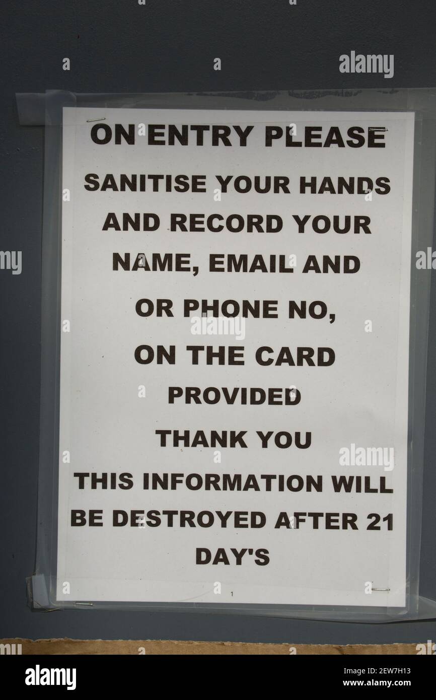 A sign outside a pub during the Covid 19 pandemic in Gillingham North Dorset England UK GB, February 2021 Stock Photo