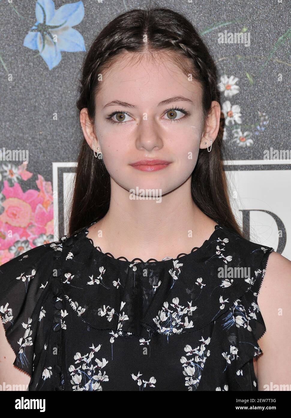 Mackenzie Foy arrives at the ERDEM x H&M Los Angeles Event held at The Ebell of Los Angeles in Los Angeles, CA on Wednesday, October 18, 2017. (Photo By Sthanlee B. Mirador/Sipa USA) Stock Photo