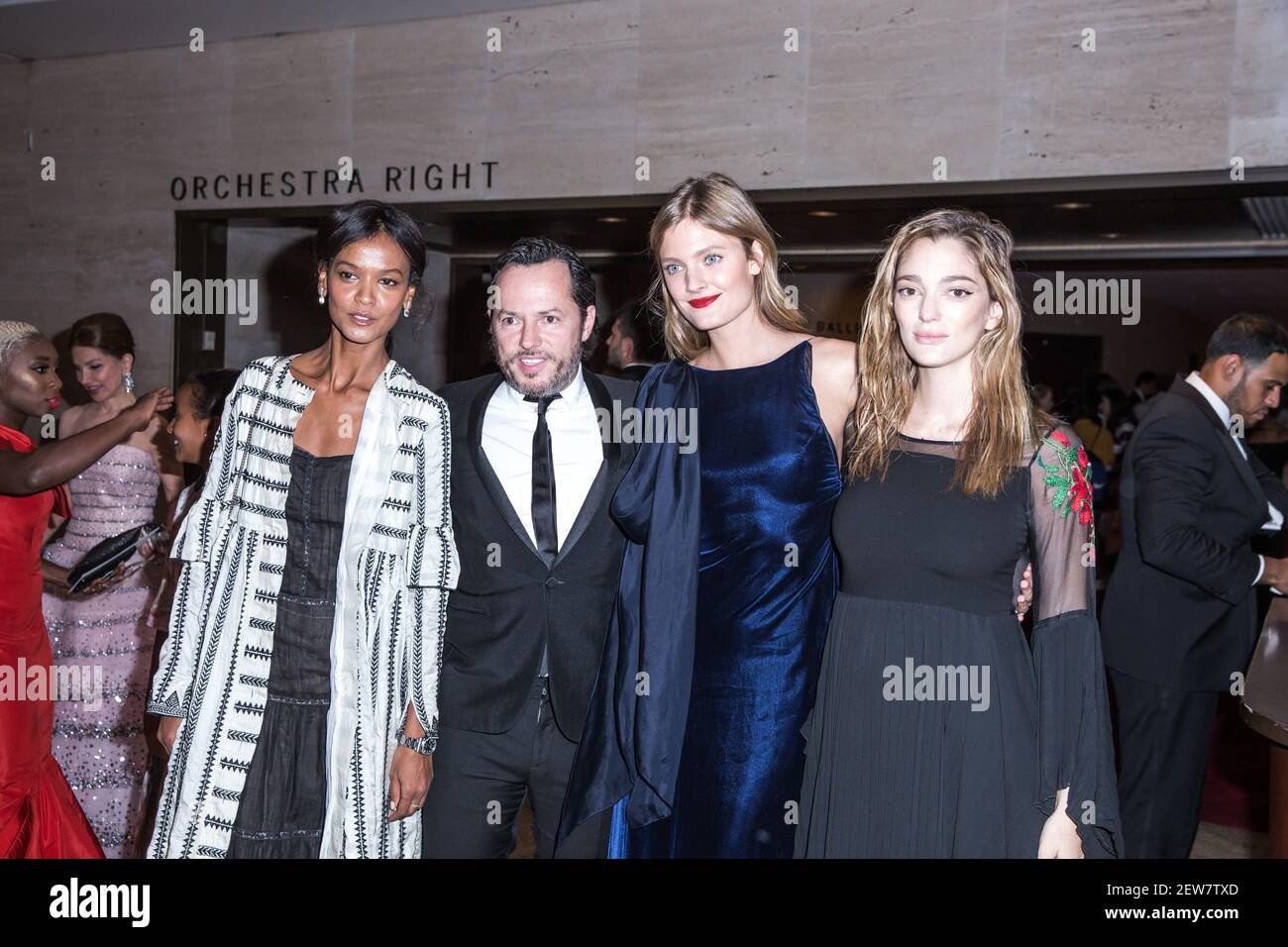 (L-R) Model Liya Kebede, Designer Marc Jacobs, Model Constance