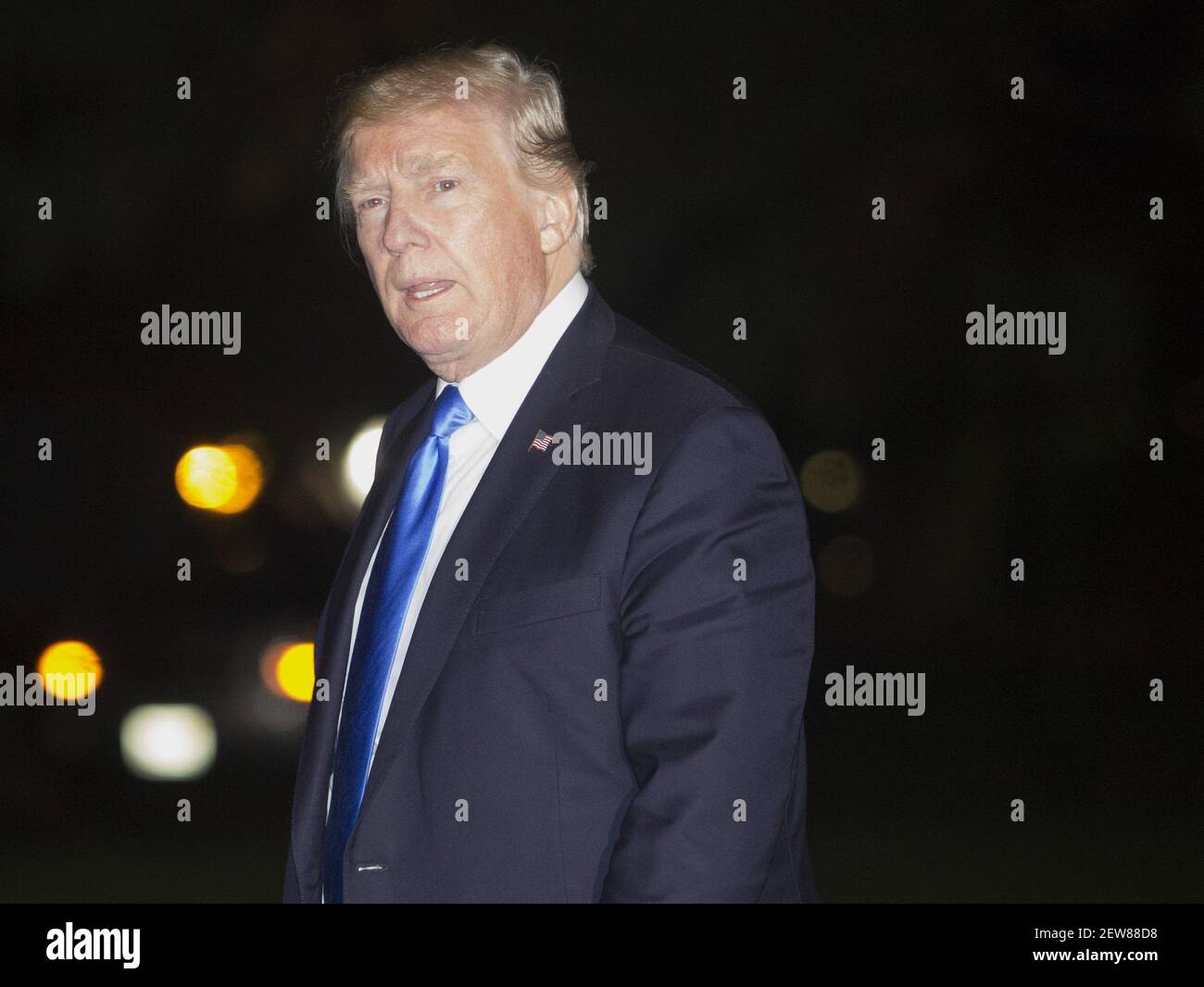 U.S. President Donald J. Trump returns to the White House in Washington ...