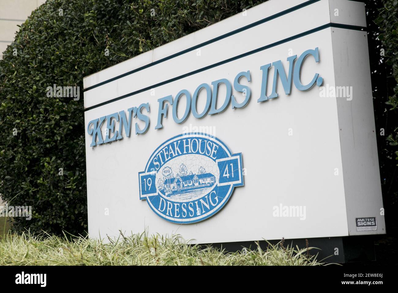 A logo sign outside of a facility occupied by Ken's Foods in McDonough ...