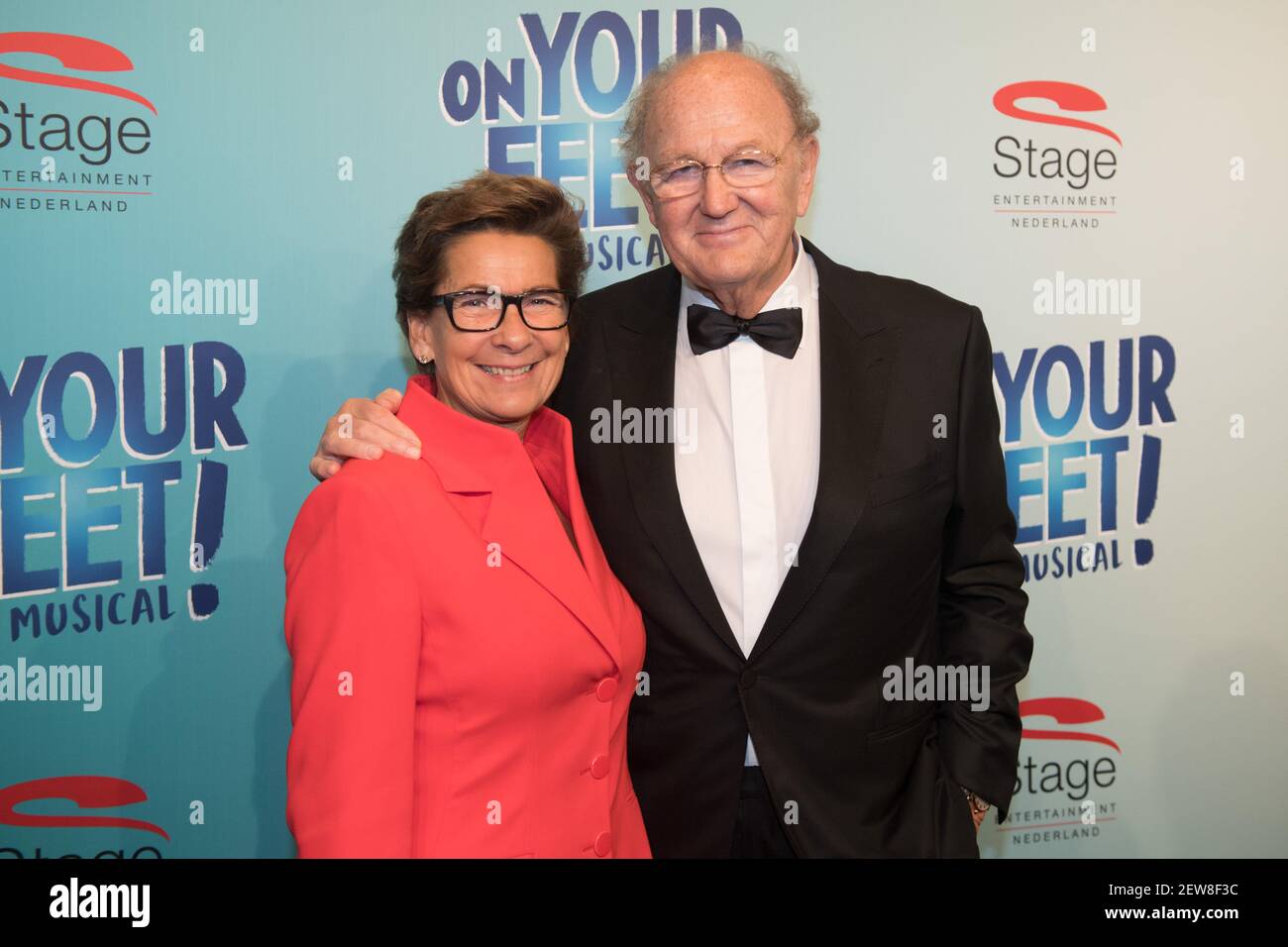 Joop van den Ende and Janine van den Ende during the premiere of musical On  Your Feet at Beatrix Theater in Utrecht, The Nederlands. (Photo by  DPPA/Sipa USA Stock Photo - Alamy