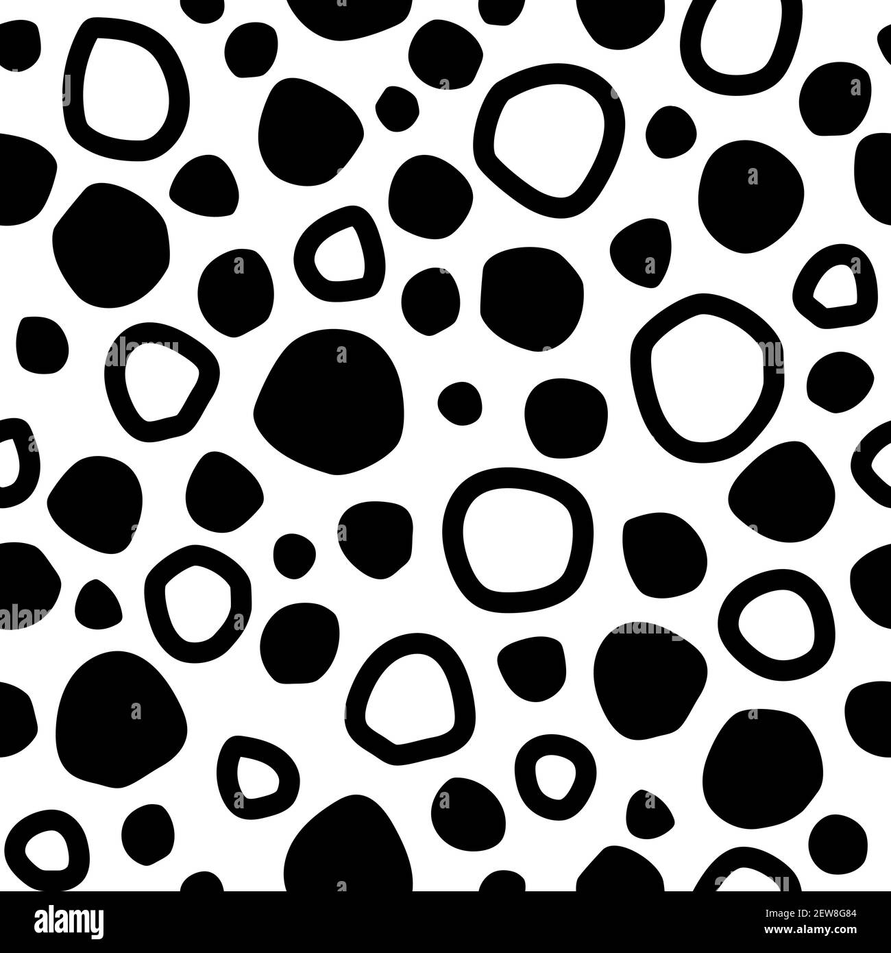 Seamless abstract pattern with black shabby spots on white background ...