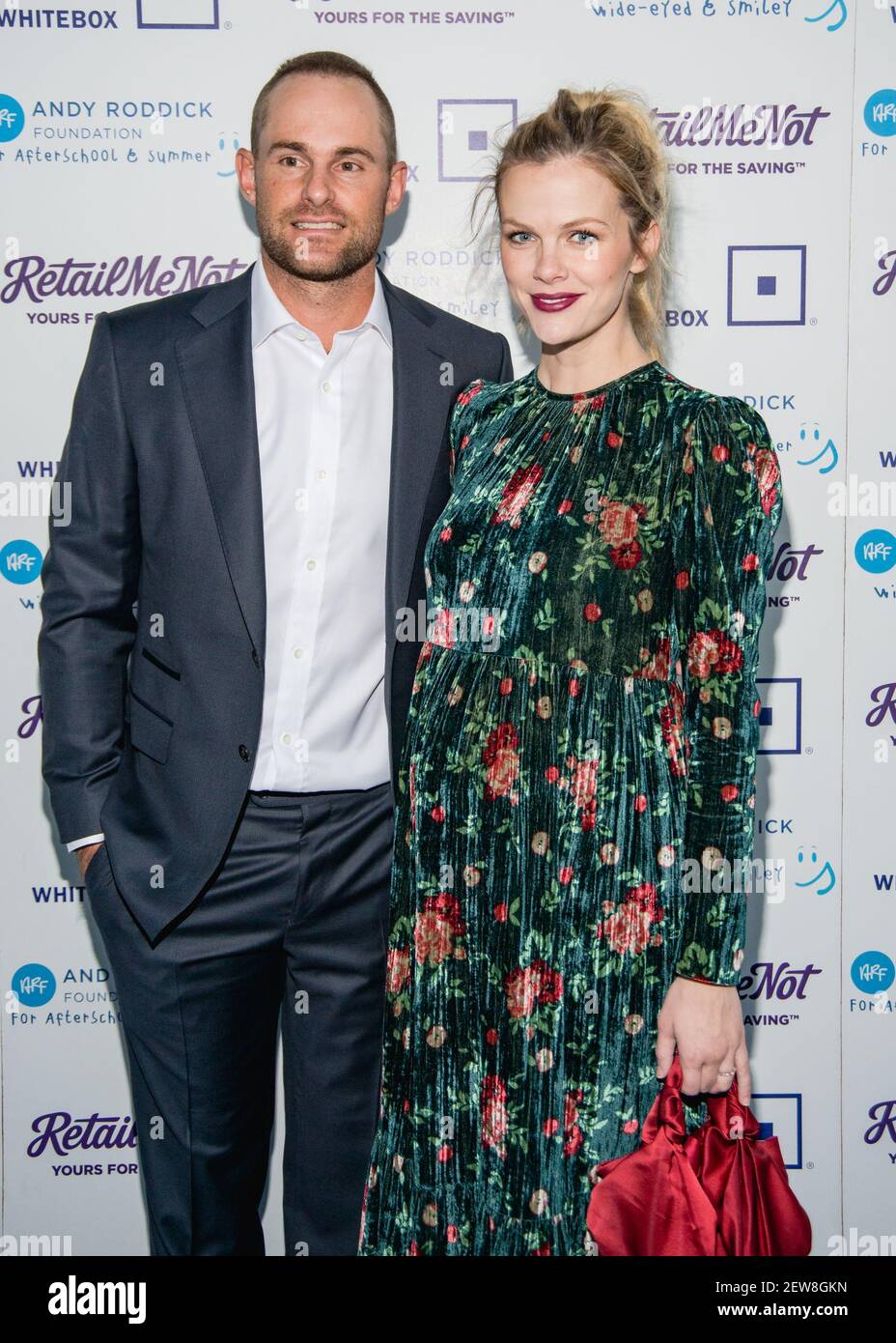Retired professional tennis player Andy Roddick and model Brooklyn Decker attend the 12th Annual Andy Roddick Foundation Gala at ACL Live on October 30 2017 in Austin Texas. Photo by Maggie Boyd SipaU...
