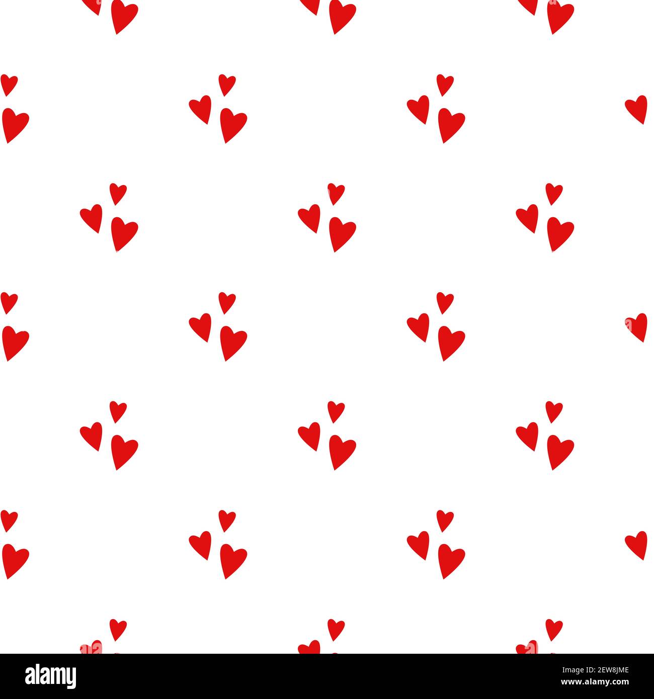 Seamless pattern with red hearts on white background. vector flat ...