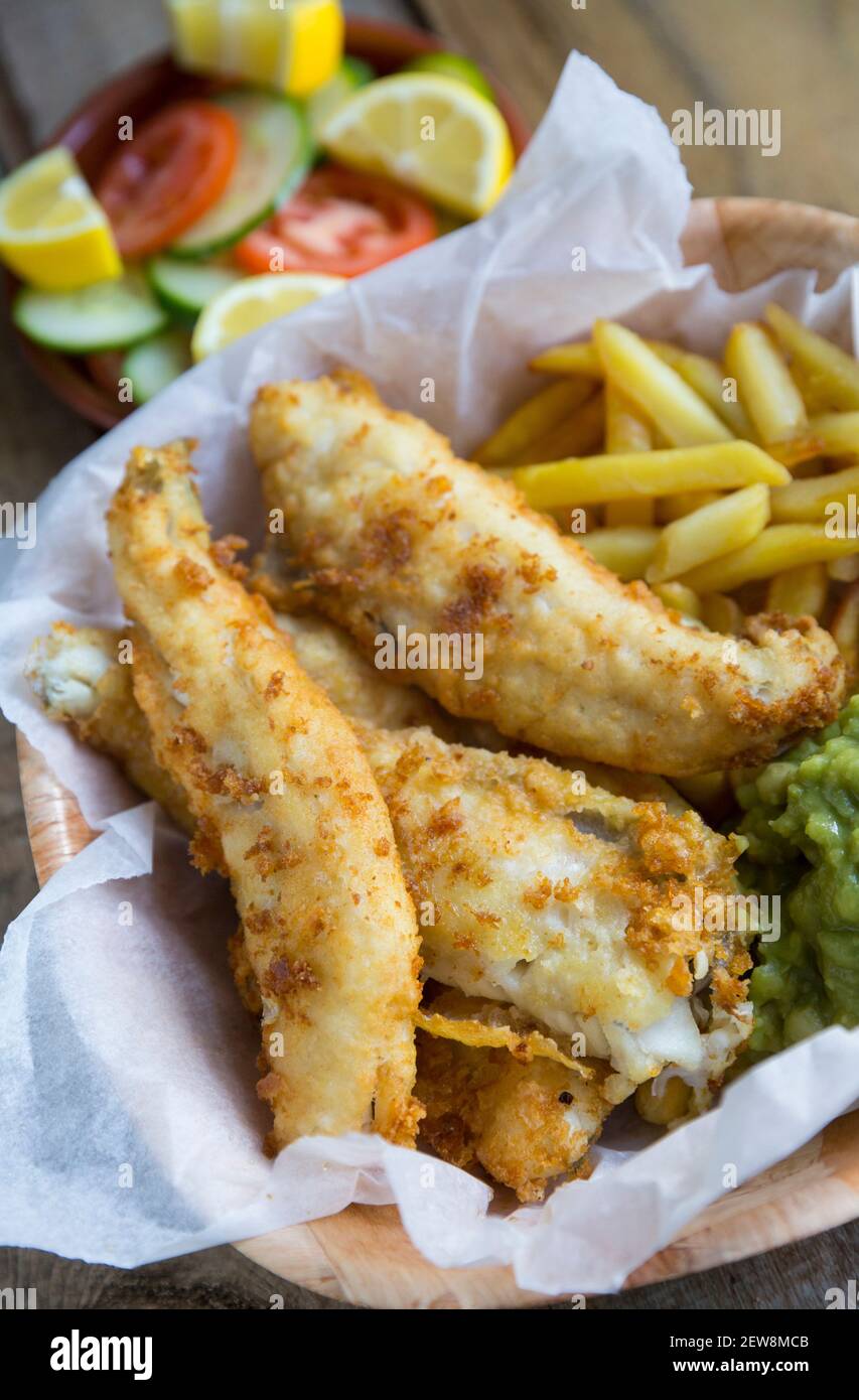 Fillets from whiting, Merlangus merlangius, that were line caught in the  English Channel. They have been battered and deep fried to make a homemade  po Stock Photo - Alamy