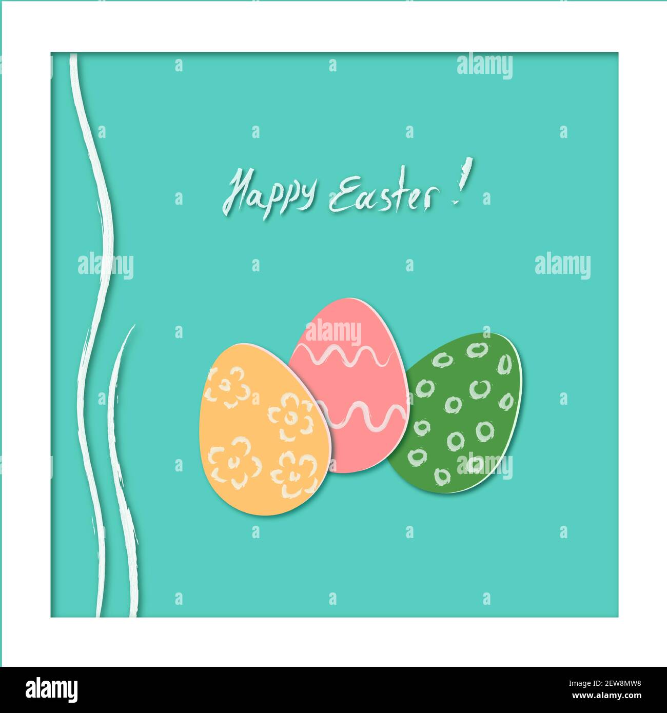 Happy Easter greeting card with eggs Stock Vector