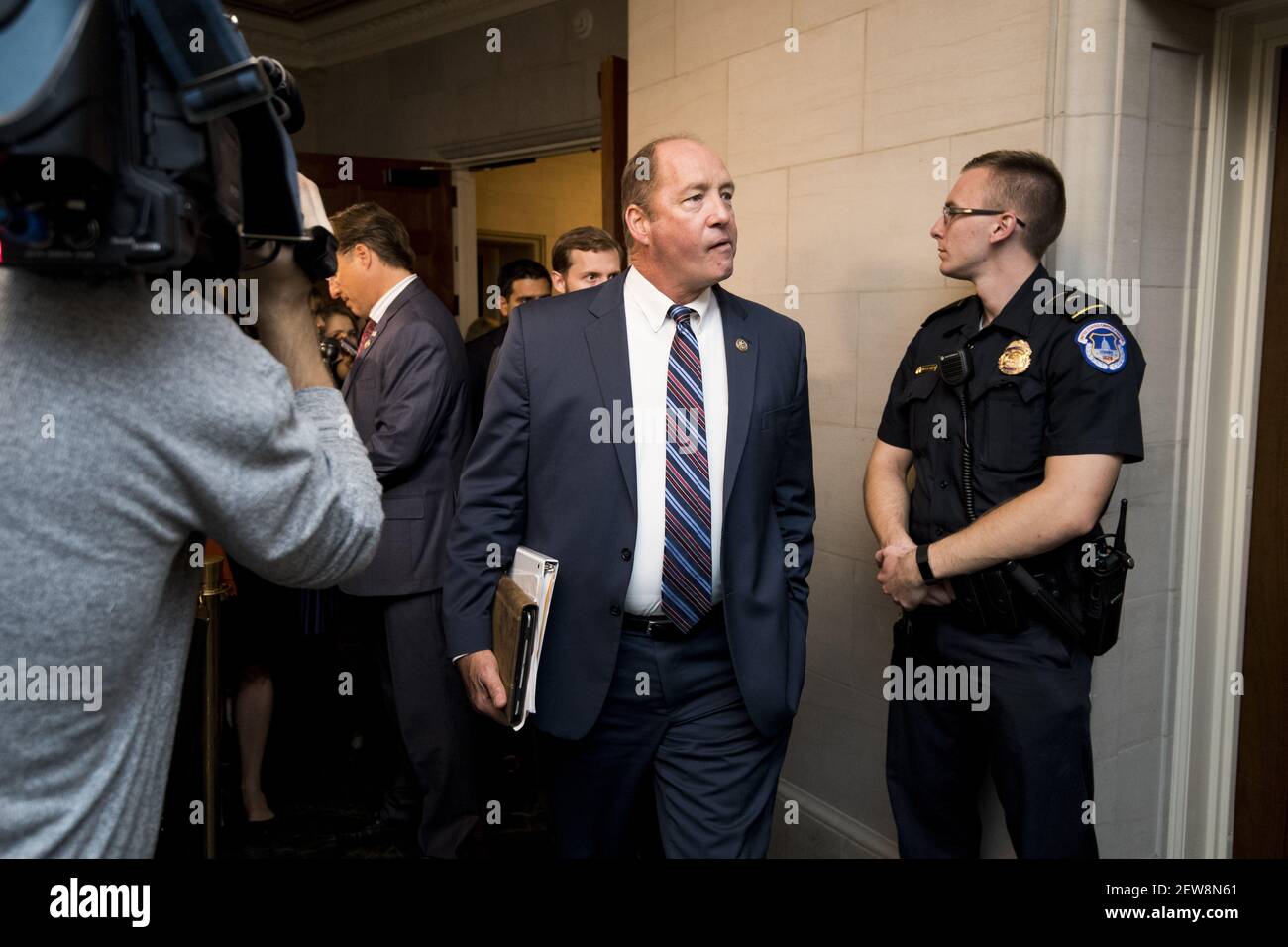 UNITED STATES - NOVEMBER 2: Rep. Ted Yoho, Fla., leaves the House Republicans' meeting in the House Ways and Means Committee hearing room on the Republicans' tax reform plan on Thursday, Nov. 2, 2017. (Photo By Bill Clark/CQ Roll Call) Stock Photo