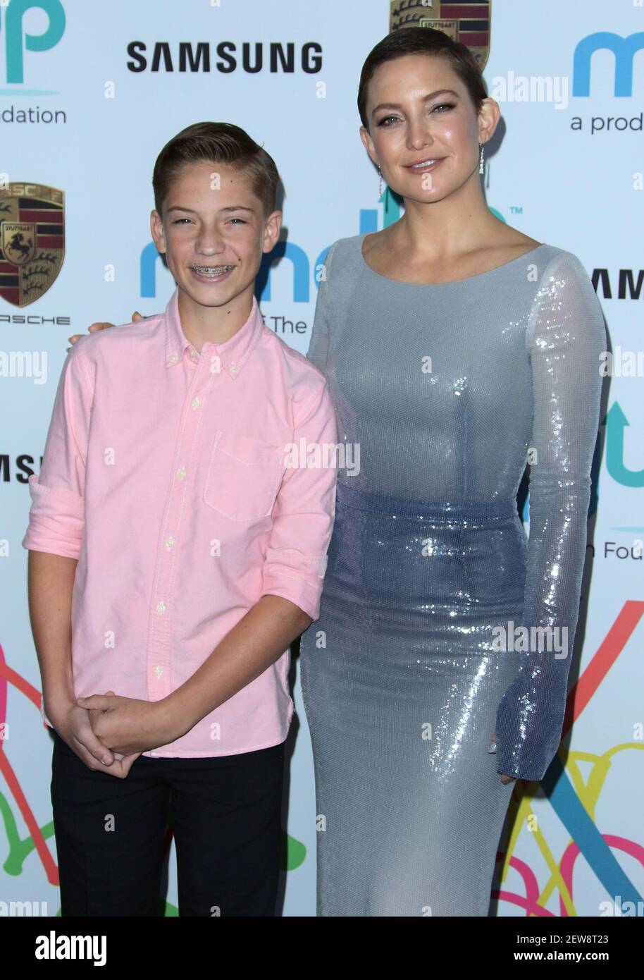 Ryder Robinson (L) and actress Kate Hudson at the Annual Goldie’s “Love