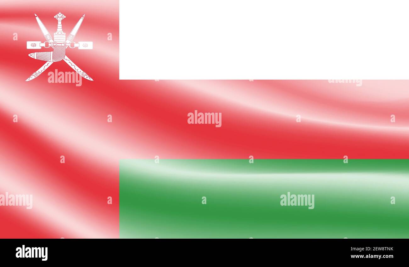 Oman flag with waving grunge texture. Vector background. Stock Vector