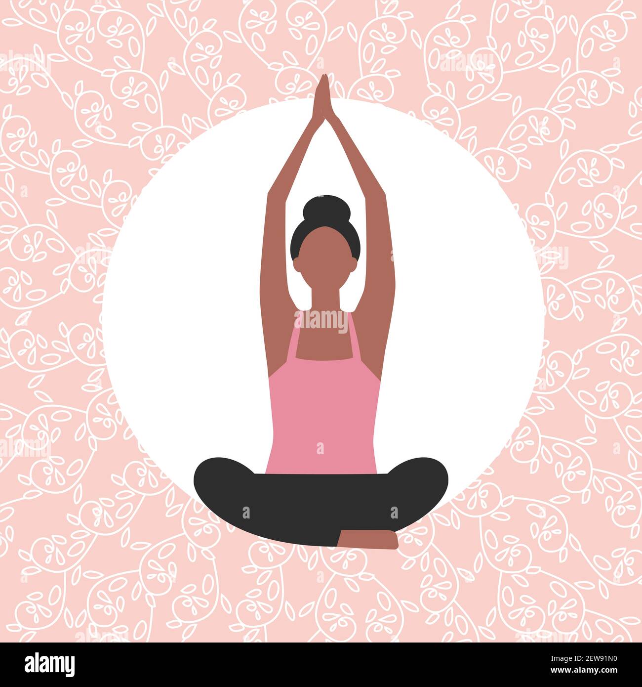 Female Yoga Pose Simple vector icon Stock Vector