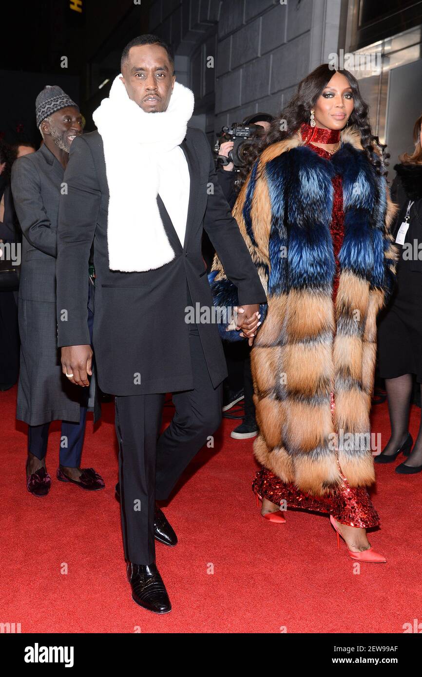 (L-R) Sean 'Diddy' Combs and Naomi Campbell attend the Pirelli Calendar